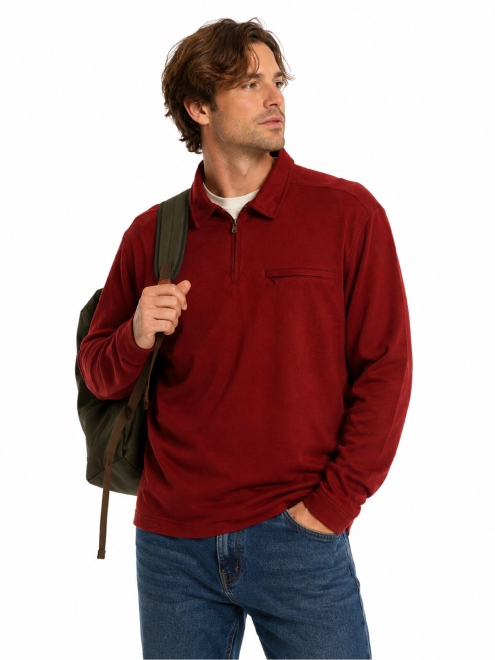 Columbia 1/4 Zip Sweater Large Rust Orange Titanium Outdoor Knit Pullover Men’s